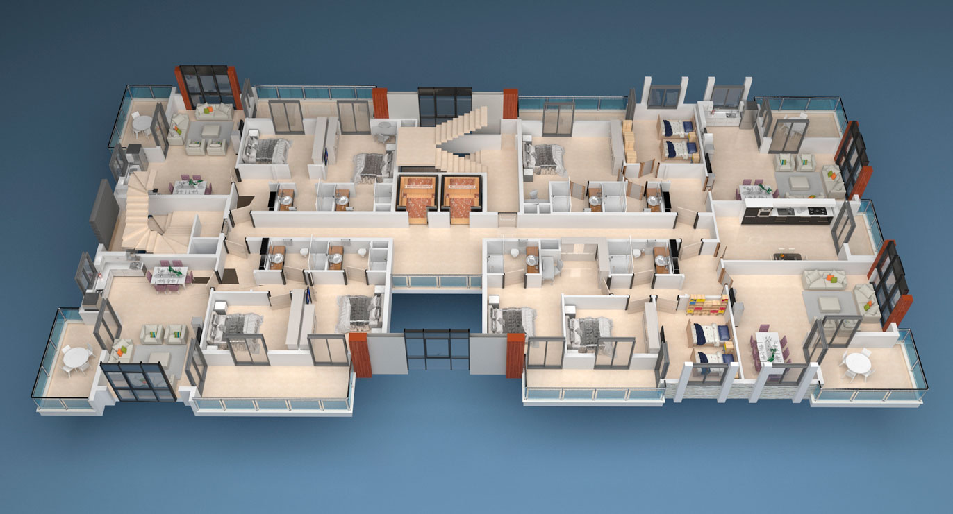 План расположения квартир 5 этаж A Yekta Alara Park Residence