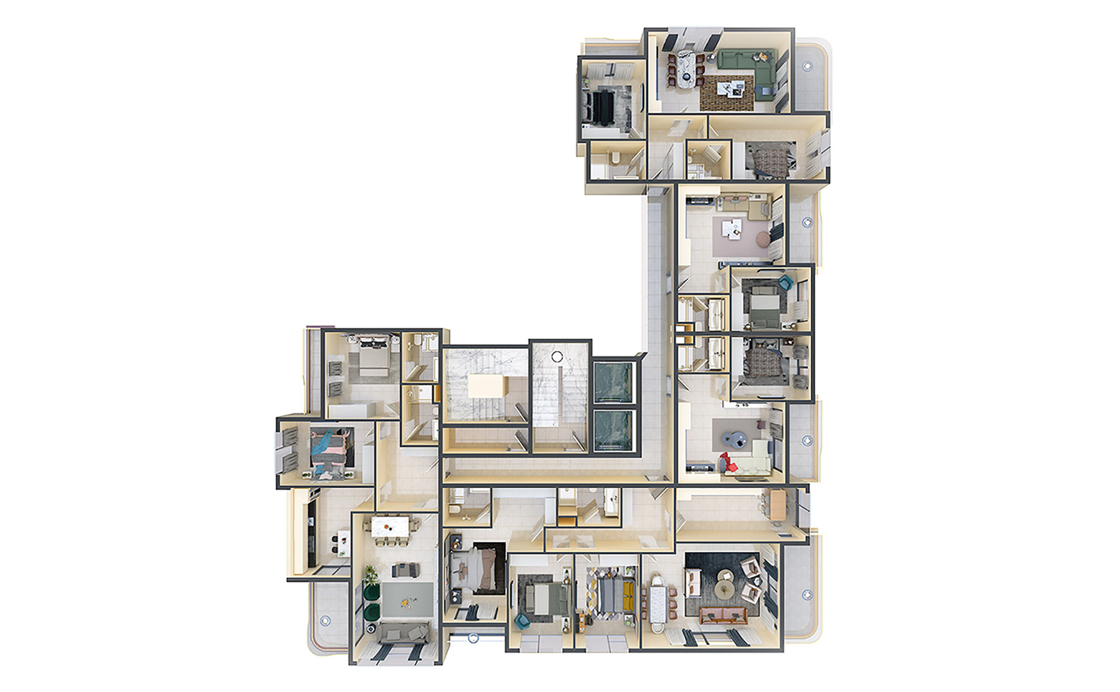 План расположения квартир 7 этаж Yekta Royal Club